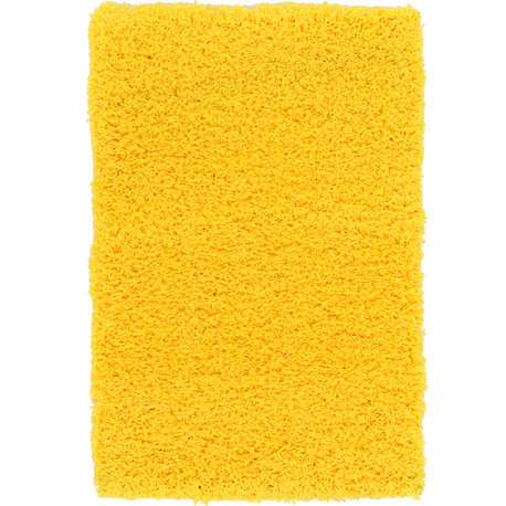 Unique Loom Tuscan Sun Yellow Solid Shag 2'x3' Area Rug