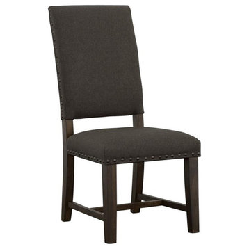 Pemberly Row Contemporary Wood Upholstered Side Chairs Warm Gray
