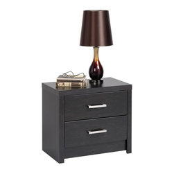 Prepac District 2-Drawer Nightstand in Washed Black - Nightstands And Bedside Tables