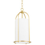 Hudson Valley Lighting - Orlando Small 1-Light Lantern Pendant Aged Brass - Orlando's smooth curves, rounded linen shade and soft symmetry reimagine the traditional lantern pendant. Light fills the white linen shade with a soothing glow that will bring a sense of calm to any space. Available in three sizes and 2 finishes.
