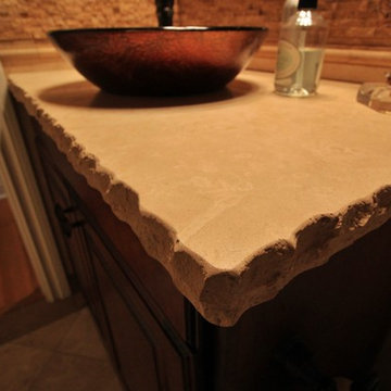 Chiseled Ivory Travertine Countertop