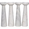 Aleka Decorative Candle Holder (Set of 4) - White Marble, Short