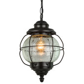LNC Modern Farmhouse Black Outdoor Hanging Lantern 1-Light Coastal