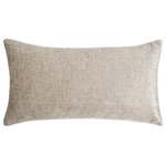 Jennifer Taylor Home - Plume 22" Feather Down Lumbar Throw Pillow, Brilliant Cream Chenille Jacquard - Treat your space to a luxuriously soft accent throw pillow from the Plume Collection by JTH LUXE. The 22 by 12-inch lumbar support pillow is perfectly sized to add a plush style accent to your sofa or bed. The plump insert is filled with feather down and cotton, while the removable pillow cover is available in a variety of neutral and jewel-tone fabrics.