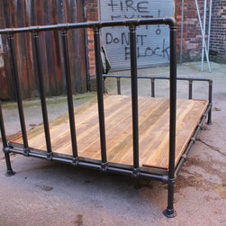 Justin Dark Steel Pipe & Industrial Scaffolding Fittings Kingsize Bed Frame - Headboards