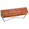 Saratoga Rustic Solid Wood and Iron Console Table, Warm Walnut