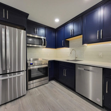 Modern Finished Basement with Full Kitchen in Gladstone