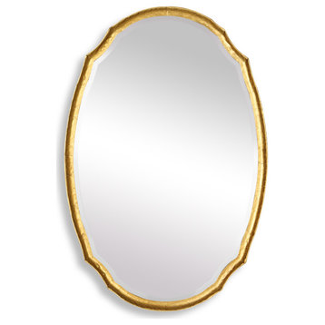 36" Transitional Gold Oval Mirror