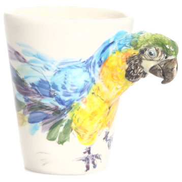 Parrot 3D Ceramic Mug, Blue