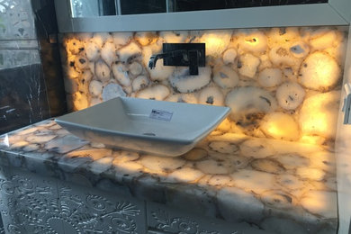 white agate bathroom counter top