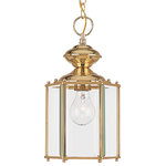 Generation Lighting Collection - Sea Gull Lighting 1-Light Outdoor Semi-Flush Convertible Pendant, Polished Brass - Blubs Not Included