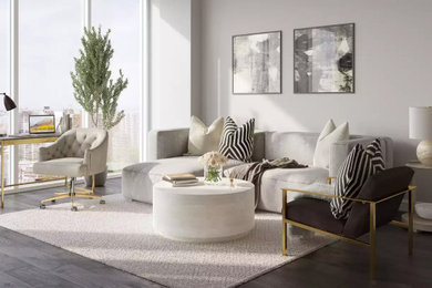 Neutral Minimalist Contemporary Living Room