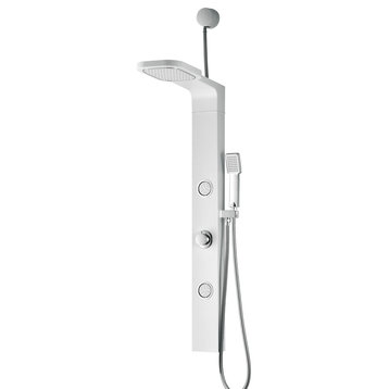 ANZZI Inland 44" Shower Panel With Heavy Rain Shower And Spray Wand, White