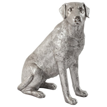 Labrador Dog, Sitting, Silver Leaf
