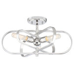 Designers Fountain - Kenzo 3-Light Semi-Flush, Polished Nickel - Beautiful from all angles.  The Kenzo collection is iconic in design with a modern twist.