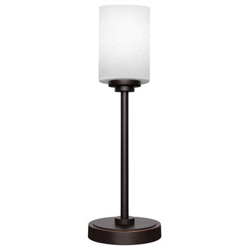 Luna 1-Light Table Lamp, Dark Granite/White Muslin