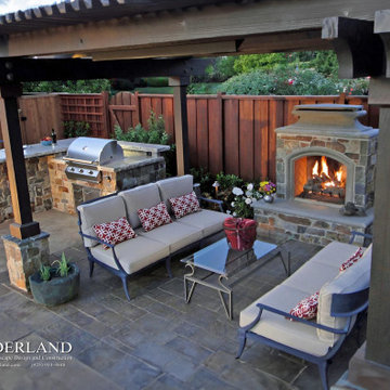 Pleasanton, Black Ave., Small backyard has all the desired key elements.
