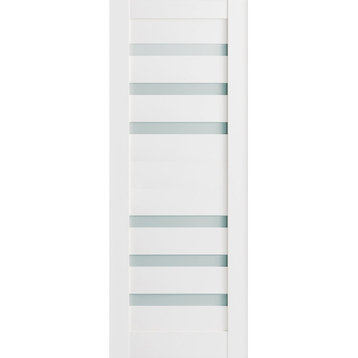 Slab Barn Door Frosted Glass 36 x 80, Quadro 4266 White