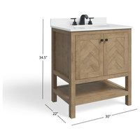 Savannah Bathroom Vanity, Acacia, 30", Single Sink, Freestanding