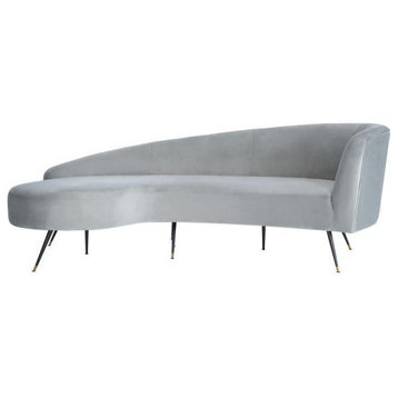 Nicollet Velvet Parisian Sofa, Gray