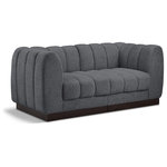 Meridian Furniture - Quinn Chenille Upholstered 2-Piece Modular Sofa, Grey - The Quinn Modular Sofa is a stunning piece crafted in a rich and luxurious grey chenille fabric. Its awe-inspiring design and exceptional quality make it a perfect addition to any space, whether it's a living room, bedroom, or office. The sofa's plush cushioning and sturdy frame provide both comfort and durability, ensuring that it will be a favorite for years to come. Whether you're looking for a statement piece or simply a comfortable seating option, the Quinn sofa is an excellent choice.