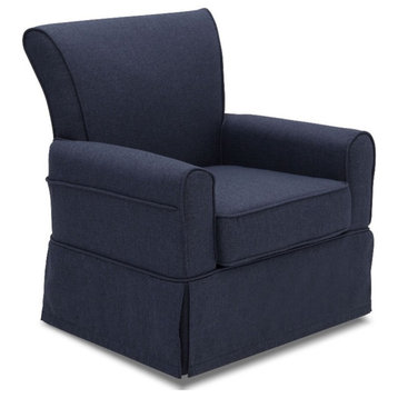 Delta Children Epic Fabric Upholstered Swivel Glider Rocker Chair in Sailor Blue