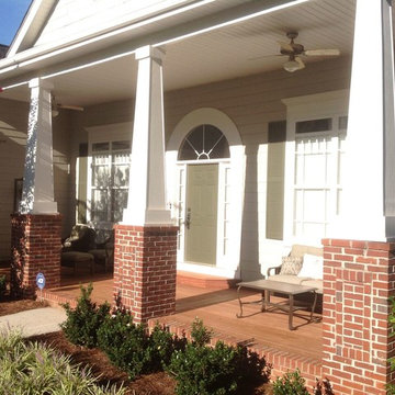 Craftsman Style Front Porch with Brick Accents