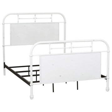 Liberty Furniture Vintage Series Youth Full Metal Bed , Antique White