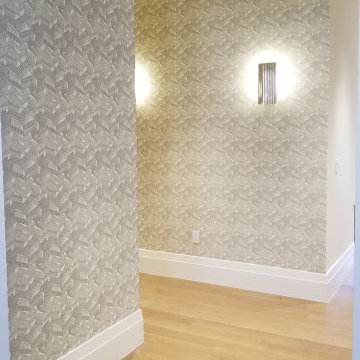 Wallpaper installation and bathroom remodeling