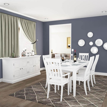Ennis Solid White Mahogany Wood 8 Piece Dining Room Set