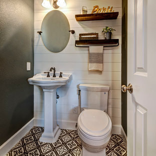 75 Beautiful Farmhouse Powder Room Pictures & Ideas | Houzz