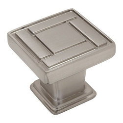 Cosmas - Square Cabinet Knob, 1-1/8" Square, Satin Nickel, Set of 10 - Cabinet And Drawer Knobs