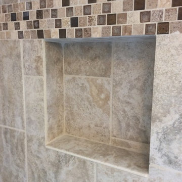 Custom Tile Shower with Mosaic Accents