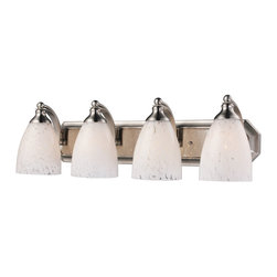 Elk Lighting - Elk Lighting 570-4N Vanity Collection 4 Light 27" Vanity Fixture - Satin Nickel - Bathroom Vanity Lighting