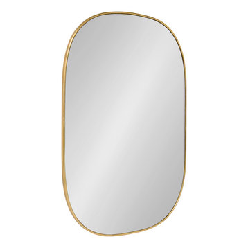 Caskill Capsule Framed Wall Mirror, Gold 24x36