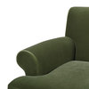 Alana Lawson Recessed Arm Sofa Metal Casters Olive Green
