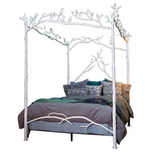 Forest Canopy Bed White Contemporary, White Twin Canopy Bed Frame