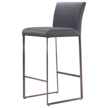 Mobital Tate Faux Leather 26" Counter Stool, Gray
