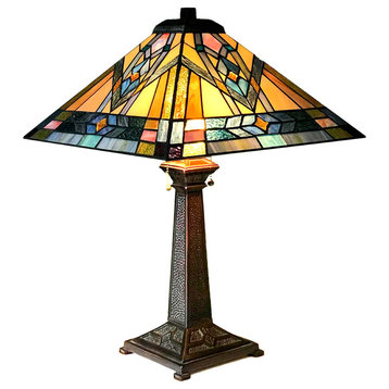CHLOE Lighting MICHAEL Mission 2-Light Antique Dark Bronze Table Lamp 16"