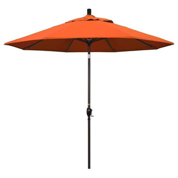 9' Pacific Trail Series Patio Umbrella With Sunbrella 2A Bronze/Tangerine Fabric