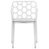 Leisuremod Dynamic HoneyComb Design Dining Chair, Clear