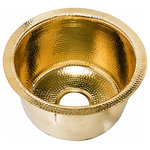 Nantucket Sinks - Nantucket Sinks' 15" Hand Hammered Round Bar Sink, Rs15-Ub - This round hand-hammered brass bar sink can be top-mounted or undermounted.  Entertain in style as you make a statement with this show-stopping sink! This brass sink will endure while adding sparkle to bar area.  Size may vary slightly due to the hand made nature of this sink.  Slight variations may exist.  Durable Make a focal point of a room with this unique sink.  This sink features an overflow.  Easy occasional polishing will keep it lustrous for a lifetime.