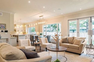 Transitional living room photo in Vancouver