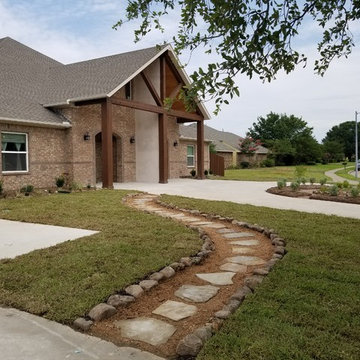 Front Entrance Landscape - Mandala Flower Beds. Herb Garden. Walkway.