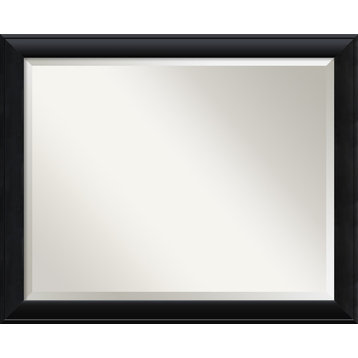 Nero Black Beveled Wood Bathroom Wall Mirror - 31.5 x 25.5 in.