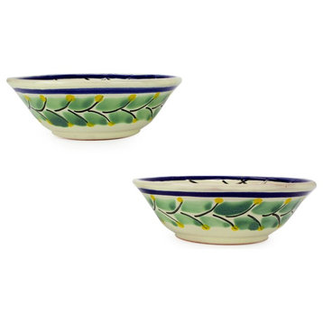 Pinatas Majolica Ceramic Dinnerware Bowls, Set of 2
