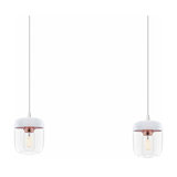 UMAGE Acorn hanging lamp two-bulb, white/copper