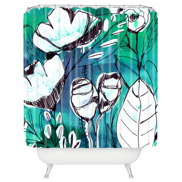 Deny Designs Cayenablanca Abstract Garden Shower Curtain