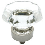 Cosmas - Cosmas 5268SN-C Satin Nickel and Clear Glass Cabinet Knob - This beautiful Cosmas retro-styled glass knob features a clear color and coordinating satin nickel base. Nothing on the market lasts longer or provides better value than Cosmas branded products.