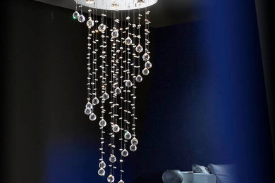 Spiral Ceiling light with crystals
